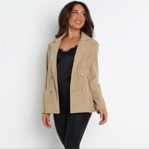 NWT Petal & Pup Tan Corduroy Blazer Size L